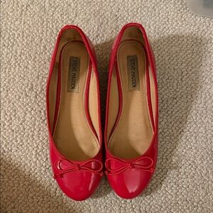 Steve Madden Glossy Red Flats with Bow